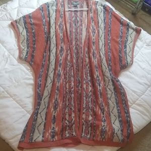 Multi colored short sleeve Cardigan